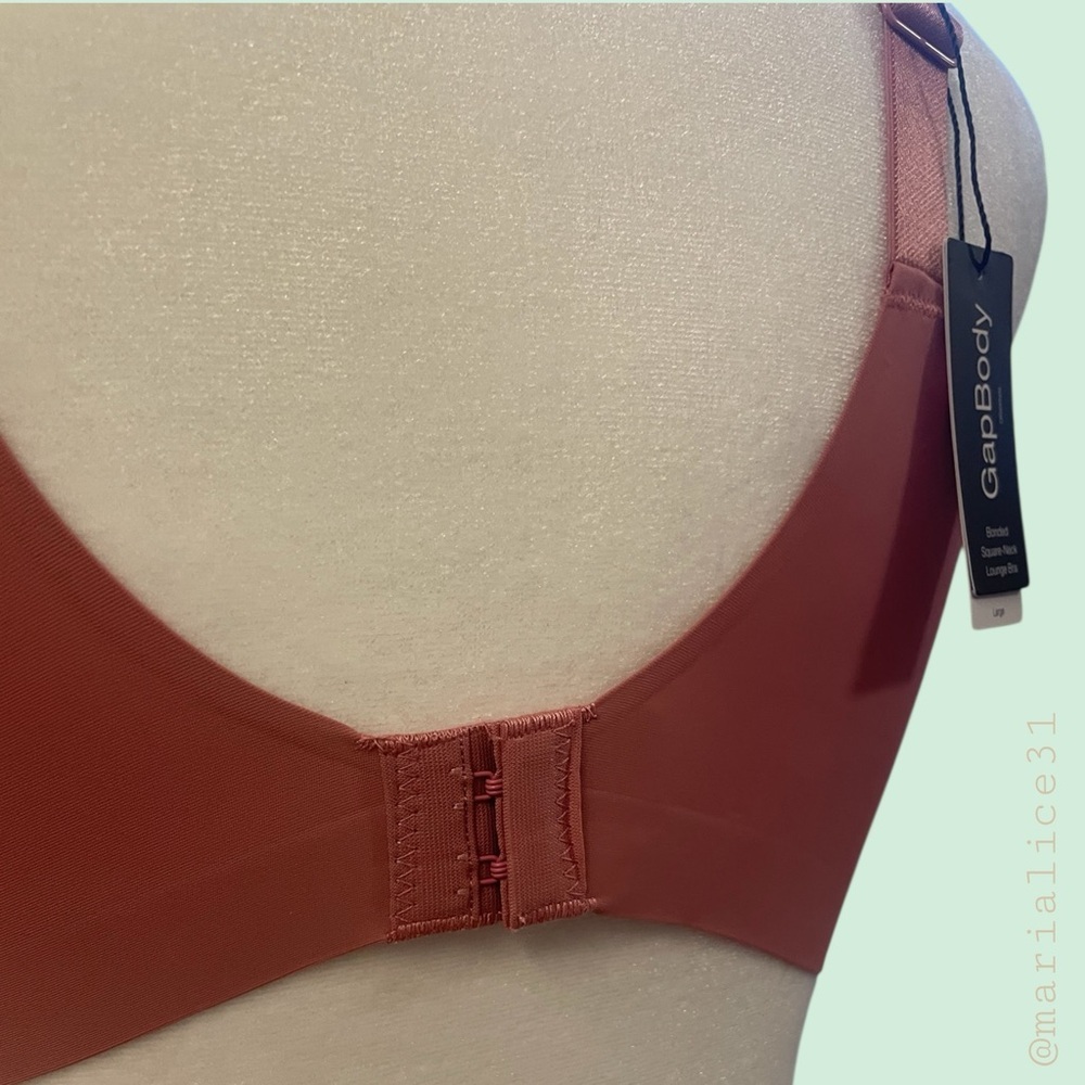 GapBody Bonded Square-Neck Seamless Lounge Bra. Wireless. Pink. Large. NWT. - Picture 11 of 11